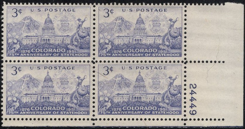 # 1001 (1951) Colorado Statehood - PB, LR #24449, MNH
