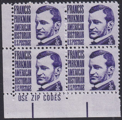 # 1281 (1967) Parkman - Zip BK/4, LL, MNH