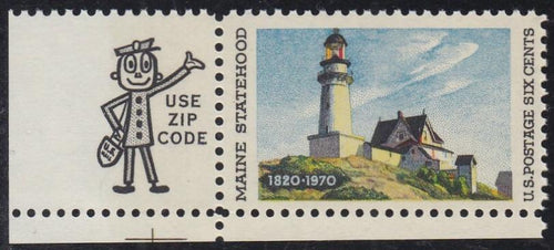 # 1391 (1970) Maine - Mr. Zip, Sgl, LL, MNH
