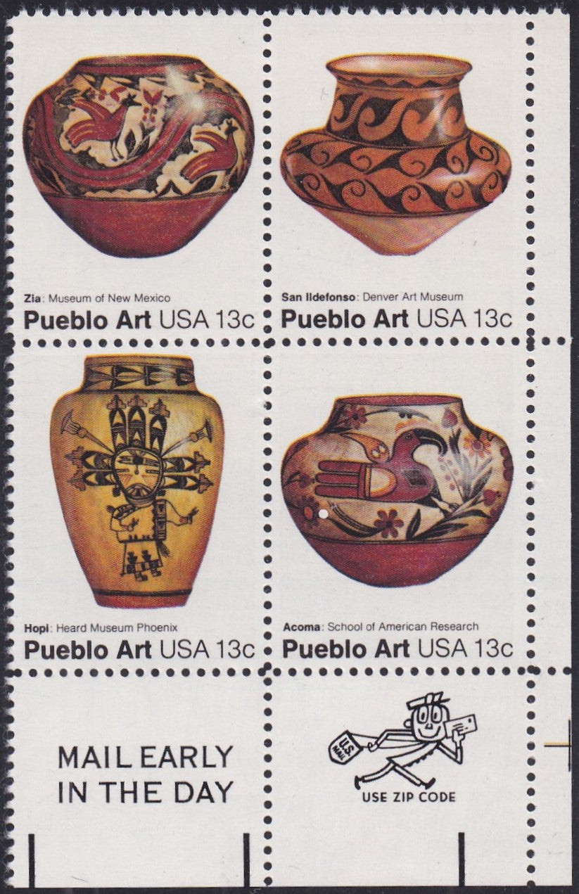 # 1706-09 (1977) Pottery - Mr. Zip, BK/4, LR, MNH