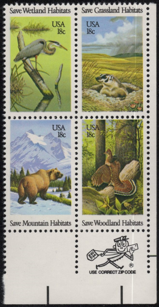 # 1921-24 (1981) Wildlife Habitat - Mr. Zip, LR, MNH