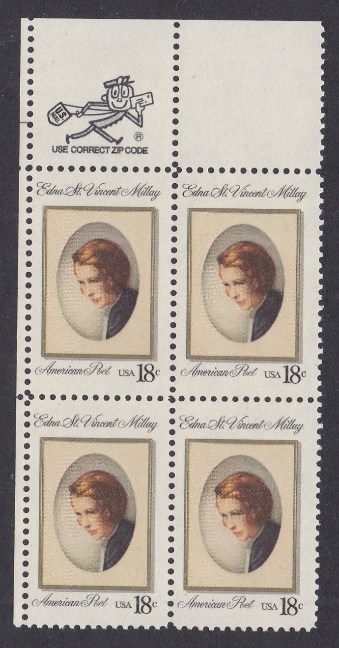 # 1926 (1981) Millay - Mr. Zip, BK/4, UL, MNH