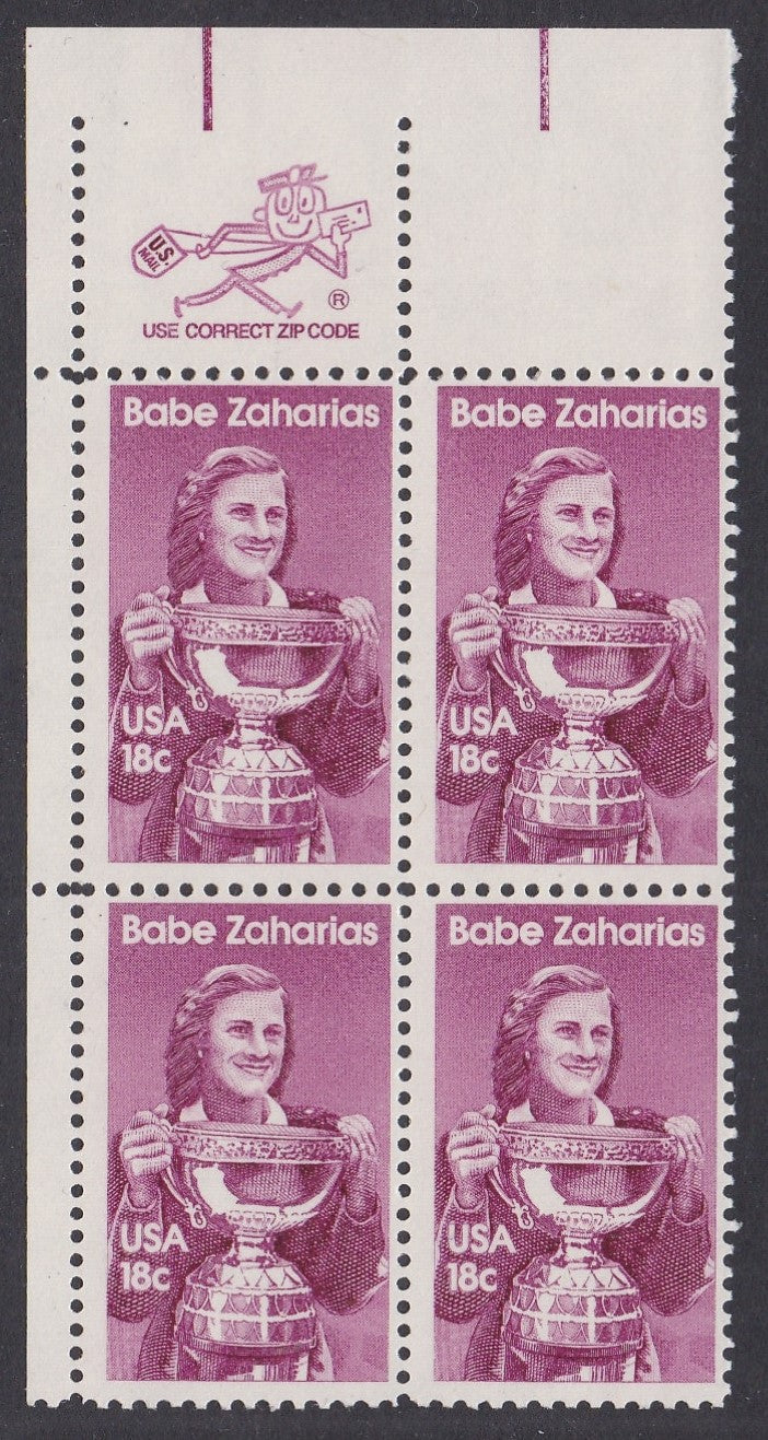 # 1932 (1981) Zaharias - Mr. Zip, BK/4, UL, MNH