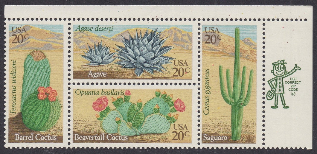# 1942-45 (1981) Desert Plants - Mr. Zip, BK/4, UR, MNH