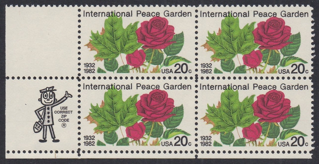 # 2014 (1982) Peace Garden - Mr. Zip, BK/4, LL, MNH