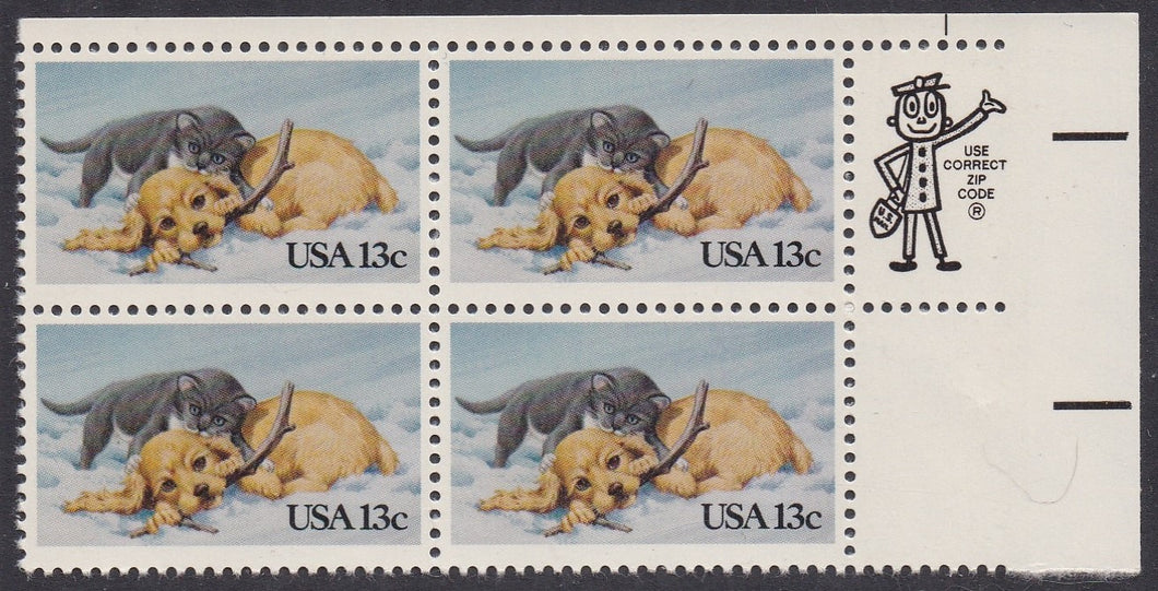 # 2025 (1982) Kitten n Puppy - Mr. Zip, BK/4, UR, MNH