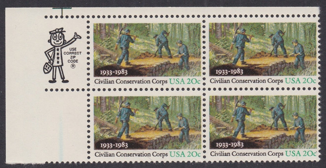 # 2037 (1983) CCC Anniversary - Mr. Zip, BK/4, UL, MNH