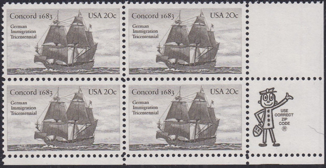 # 2040 (1983) German Immigration - Mr. Zip, BK/4, LR, MNH