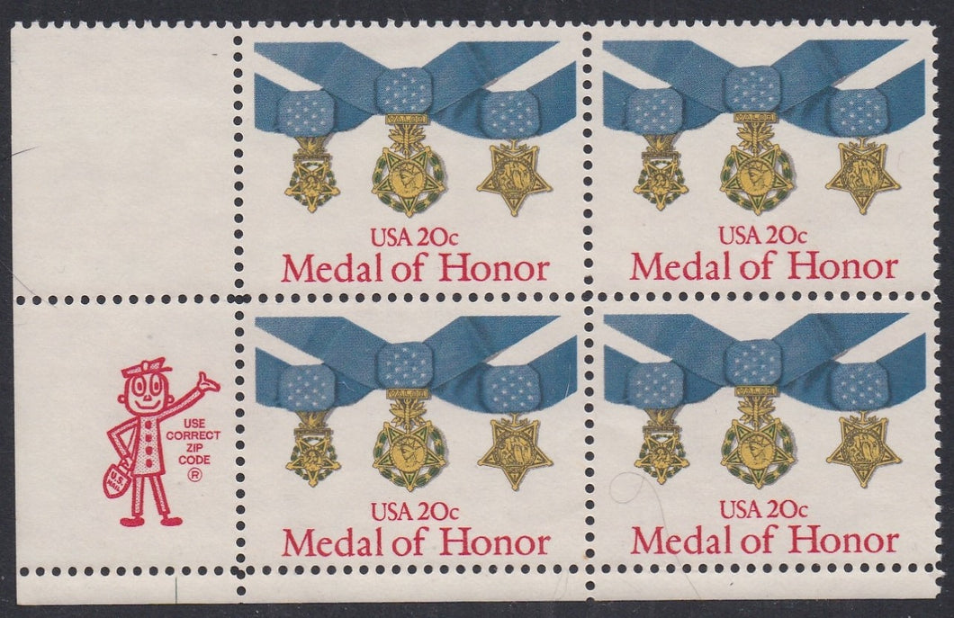 # 2045 (1983) Medal of Honor - Mr. Zip, BK/4, LL, MNH