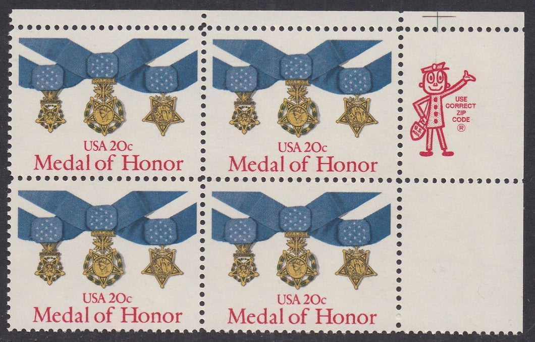 # 2045 (1983) Medal of Honor - Mr. Zip, BK/4, UR, MNH