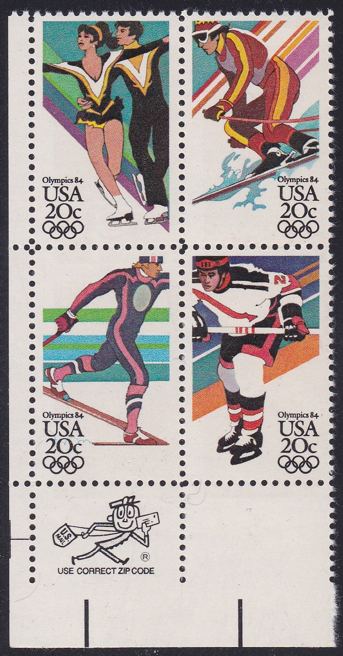 # 2067-70 (1984) Olympics - Mr. Zip, BK/4, LL, MNH