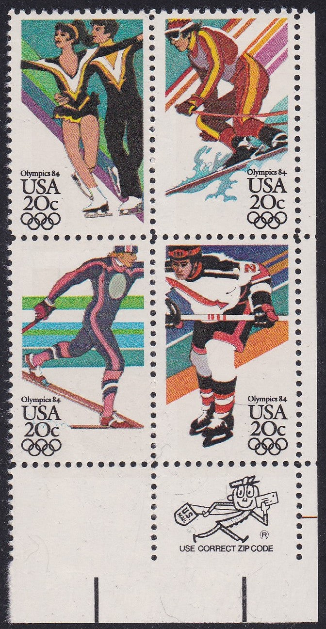 # 2067-70 (1984) Olympics - Mr. Zip, BK/4, LR, MNH