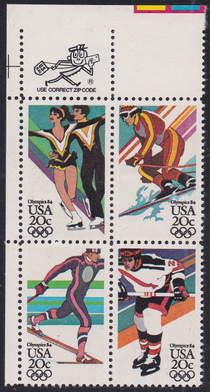 # 2067-70 (1984) Olympics - Mr. Zip, BK/4, UL, MNH