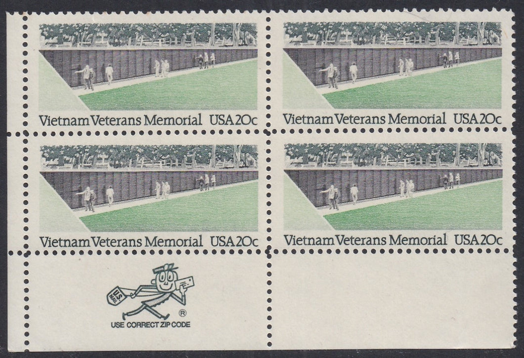 # 2109 (1984) Vietnam Memorial - Mr. Zip, BK/4, LL, MNH