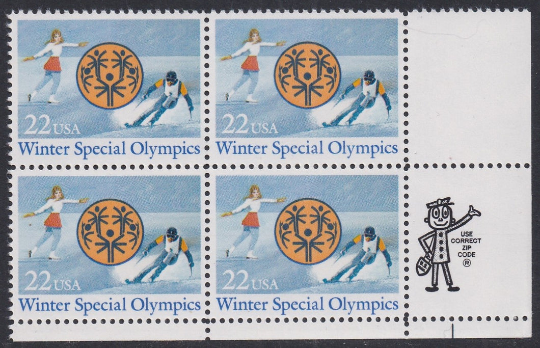 # 2142 (1985) Special Olympics - Mr. Zip, BK/4, LR, MNH