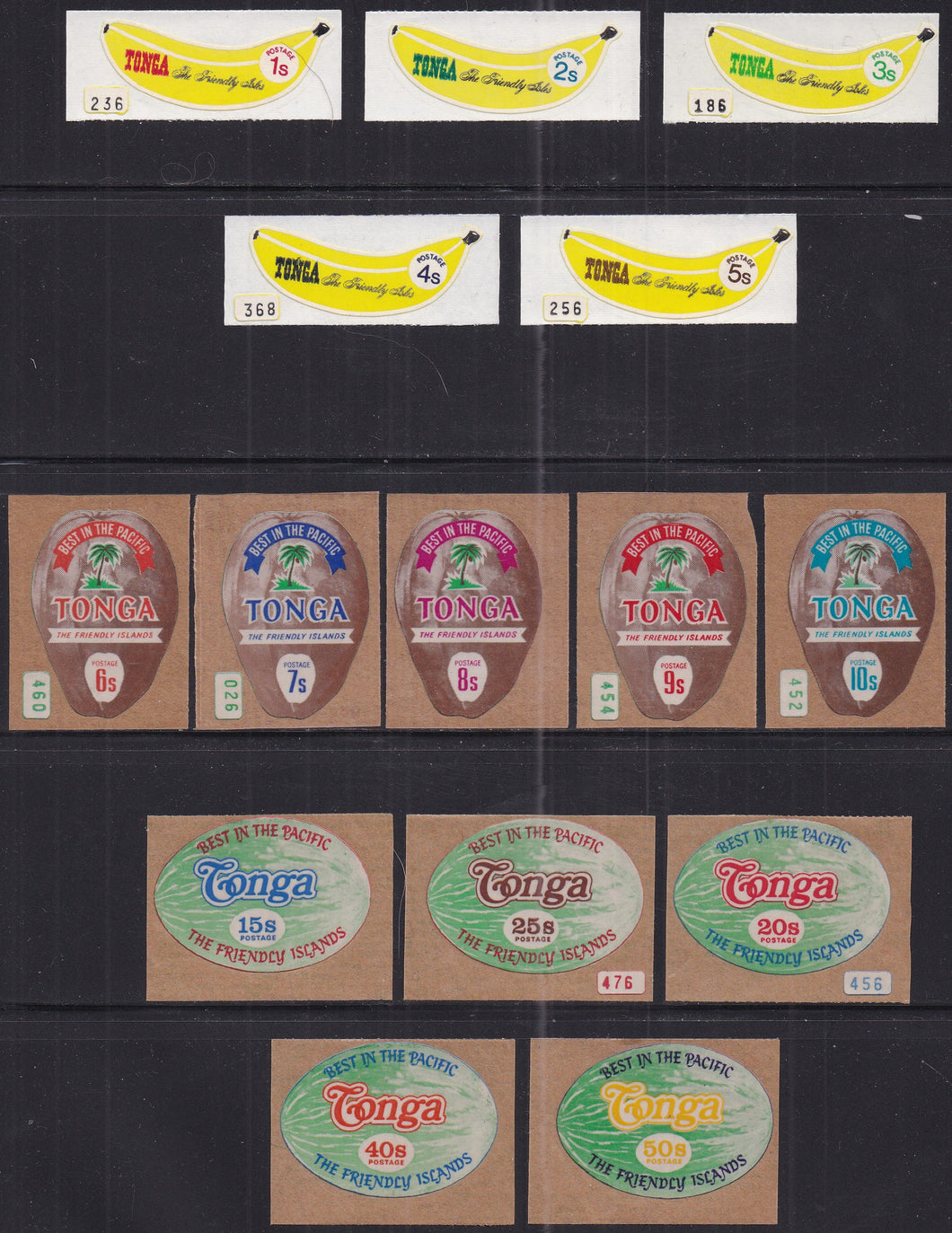 Tonga # 297-311 (1972) Bananas, Coconuts & Watermelons - Sgls, Set/15, MLH