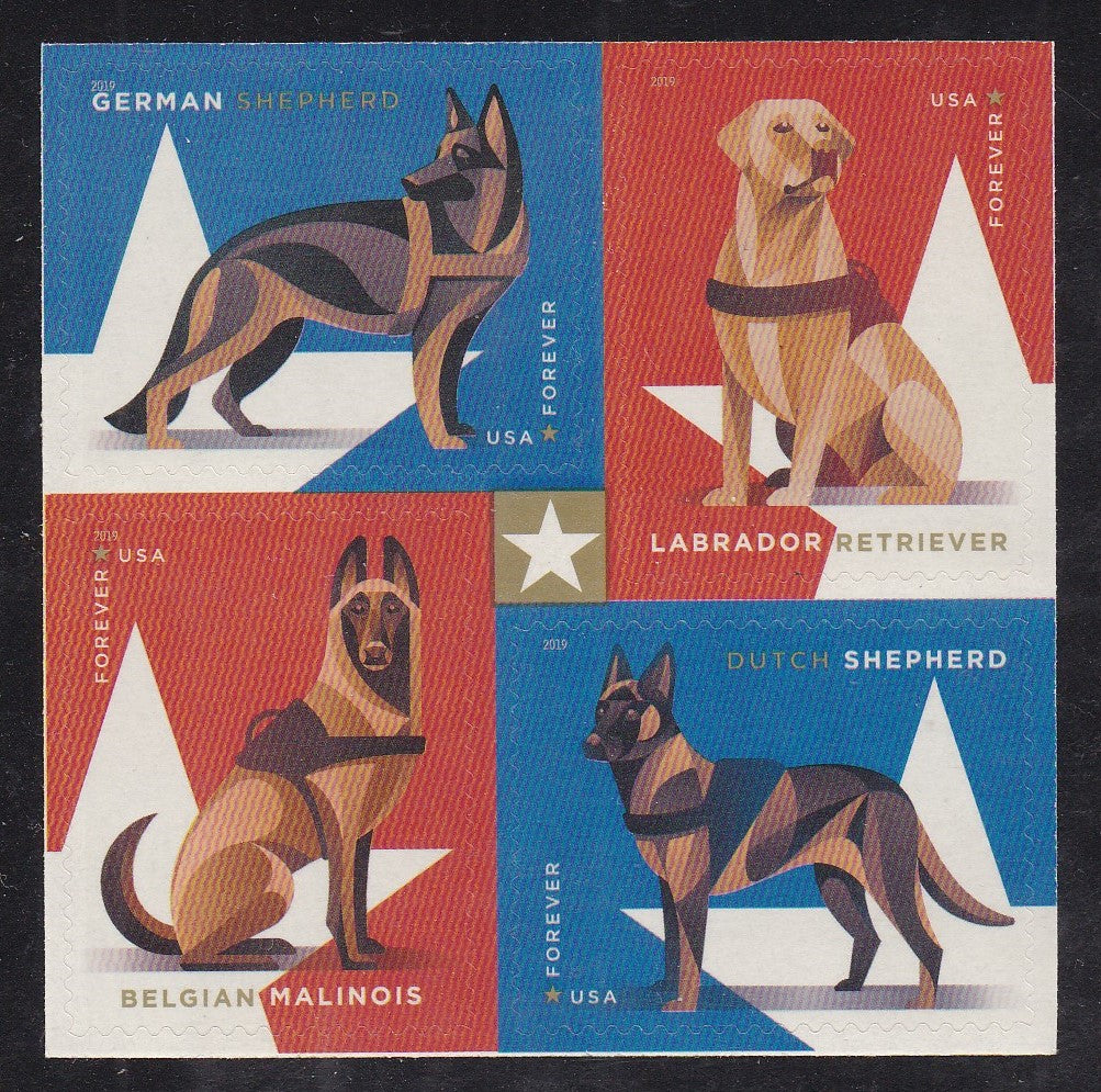 # 5405-08 (2019) Military Working Dogs - Bklt BK/4, MNH