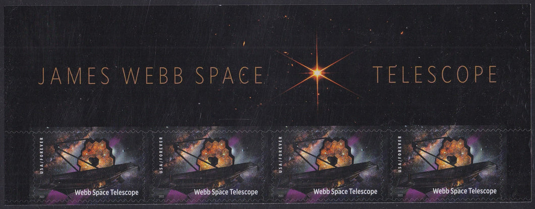 # 5720 (2022) Webb Telescope - Strip/4, Top Margin Label, MNH