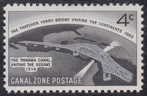 Canal Zone # 157 (1962) Thatcher Bridge - Sgl, MNH
