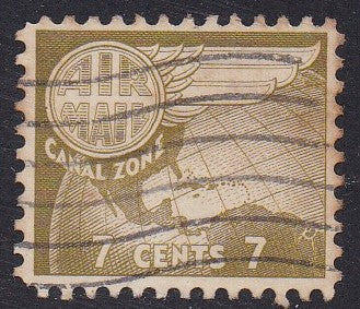 Canal Zone  # C28 (1958) Globe & Wing - Sgl, Used