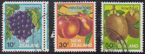 New Zealand # 761, 63, 65 (1983) Fruit - Sgls, Set/3, Used