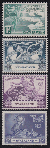 Nyasaland # 87-90 (1949) UPU - Sgls, Set/4, MVLH
