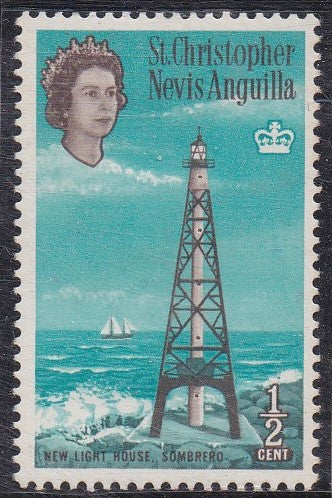St Christopher, Nevis, Anguilla # 145 (1963) Lighthouse - Sgl, MNH
