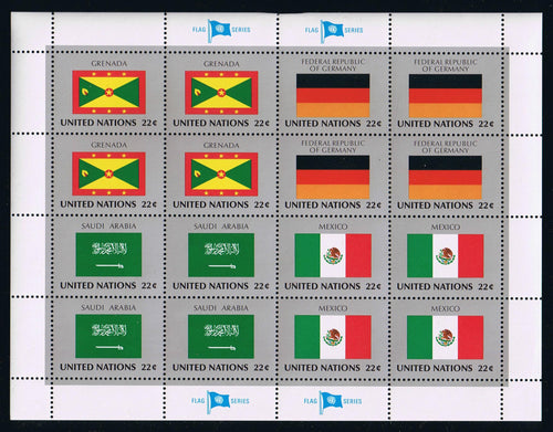 United Nations - NY # 450-65 (1985) Flags - Panes, Set/4, MNH