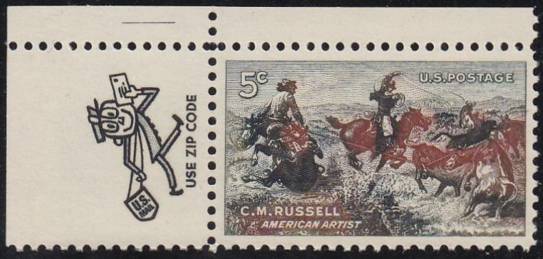 # 1243 (1964) Russell - Mr Zip sgl, UL, MNH