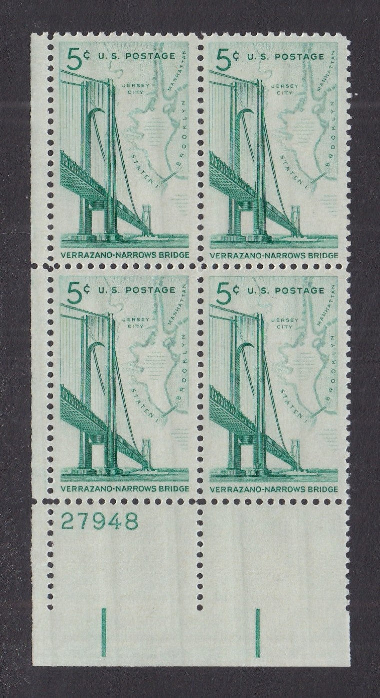 # 1258 (1964) Verrazano Narrows Bridge - PB, LL #27948, MNH