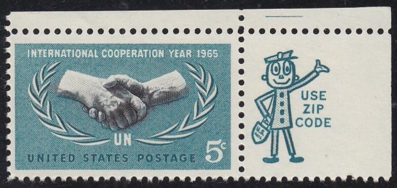 # 1266 (1965) UN Cooperation - Mr Zip sgl, UR, MNH