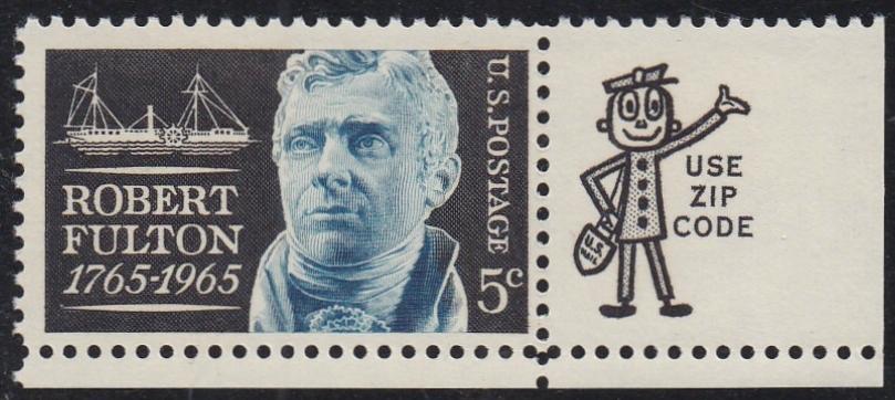 # 1270 (1965) Fulton - Mr Zip sgl, LR, MNH