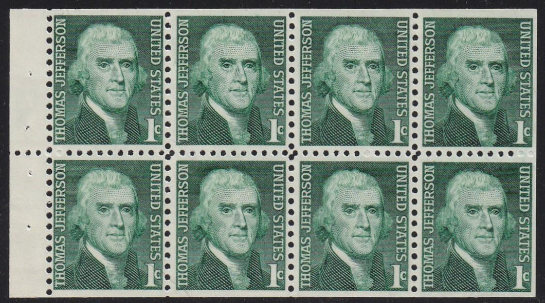 # 1278a (1968) Jefferson, DG - Bklt pane, MNH