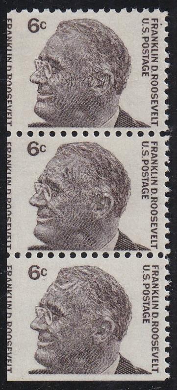 # 1284b (1968) FDR - Bklt strip/3, FDR in L edge, MNH