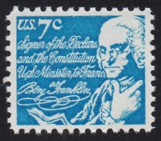 # 1393D (1972) Franklin, DG - Sgl, XF MNH