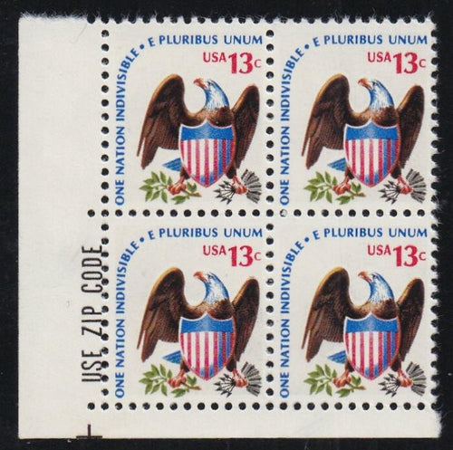 # 1596 (1975) Eagle, SG, WP, Perf 11.25 - Zip BK/4, LL, MNH
