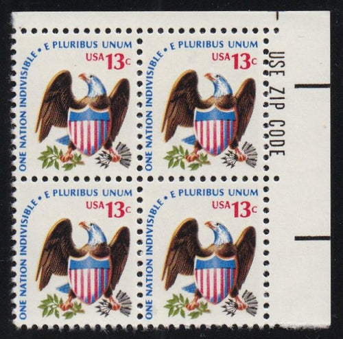 # 1596 (1975) Eagle, SG, WP, Perf 11.25 - Zip BK/4, UR, MNH