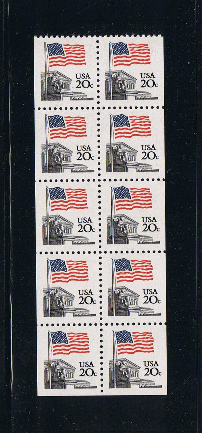 # 1896e (1983) Flag over Supreme Court, LB - Bklt pane, No Tab, Not Scored, MNH