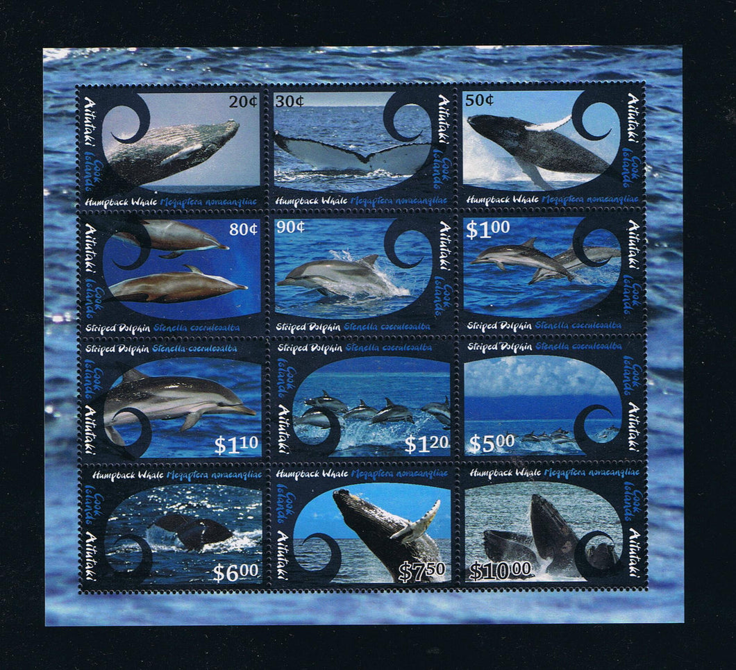 #593 Whales and Dolphins 2012 Definitive Issues Miniature Sheet
