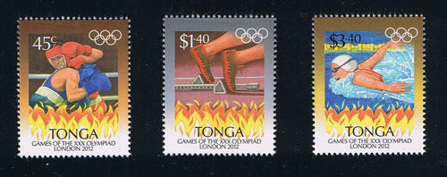 Tonga # 1185-87 (2012) 30th Olympic Games