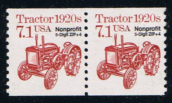 # 2127b (1989) 1920's Tractor, Precancel - Coil pr, MNH