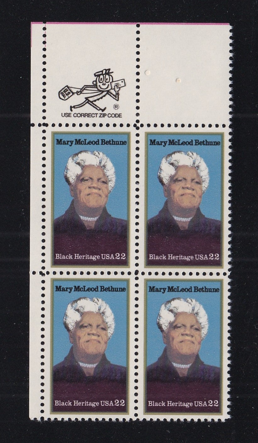 # 2137 (1985) Bethune - Mr. Zip, BK/4, UL, MNH