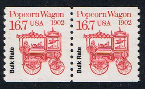 # 2261 (1988) 1902 Popcorn Wagon, Not Tagged - Coil pr, MNH