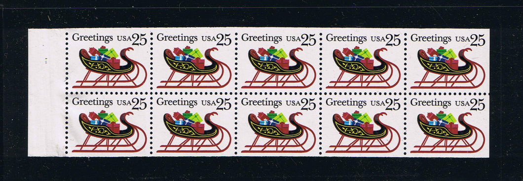 # 2429a (1989) Christmas Sleigh - Bklt pane, #1111, MNH