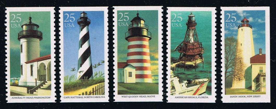 # 2470-74 (1990) Lighthouses - Bklt sgls, Set/5, MNH