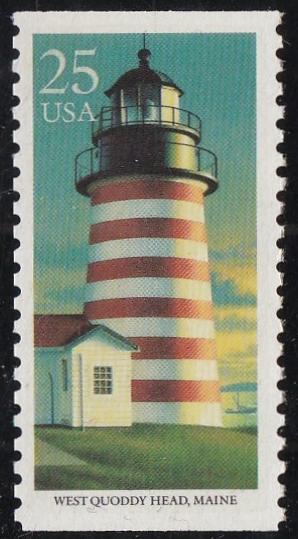 # 2472 (1990) Lighthouses, ME - Bklt sgl, MNH