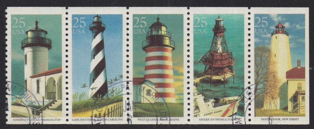 # 2474a (1990) Lighthouses - Bklt pane, No Tab, Used