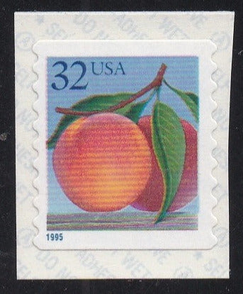 # 2495 (1995) Peach - Coil sgl, MNH