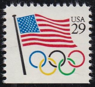 # 2528 (1991) Flag and Olympic Rings - Bklt sgl, MNH