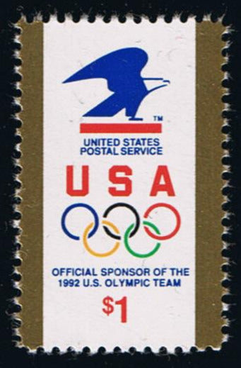 # 2539 (1991) USPS Logo with Olympic Rings - Sgl, MNH